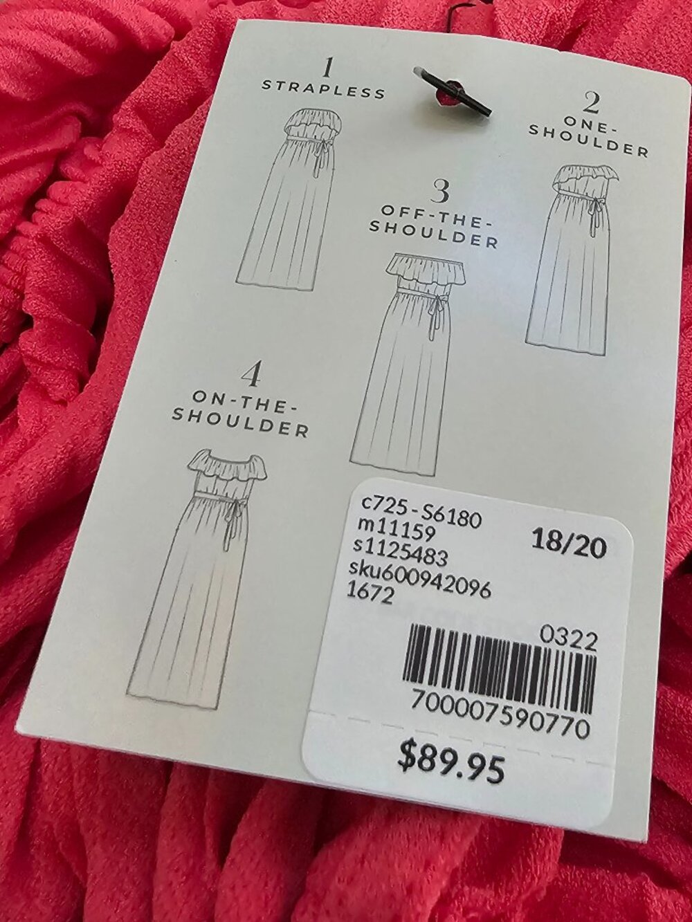 New Lane Bryant Convertible 4 Way Dress One On Off the Shoulder Strapless 18/20 - Picture 2 of 16